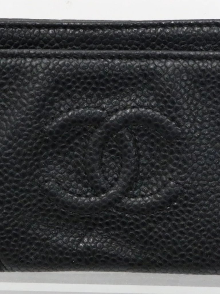 Chanel Caviar Timeless Cc Card Holder - Black
